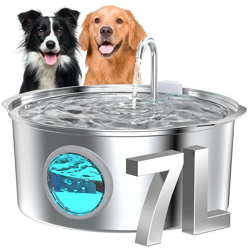 OEM 7L Large Capacity Stainless Steel Automatic Cat Water Fountain for Multi-Cats Dogs with Filtration Pet Water Dispenser