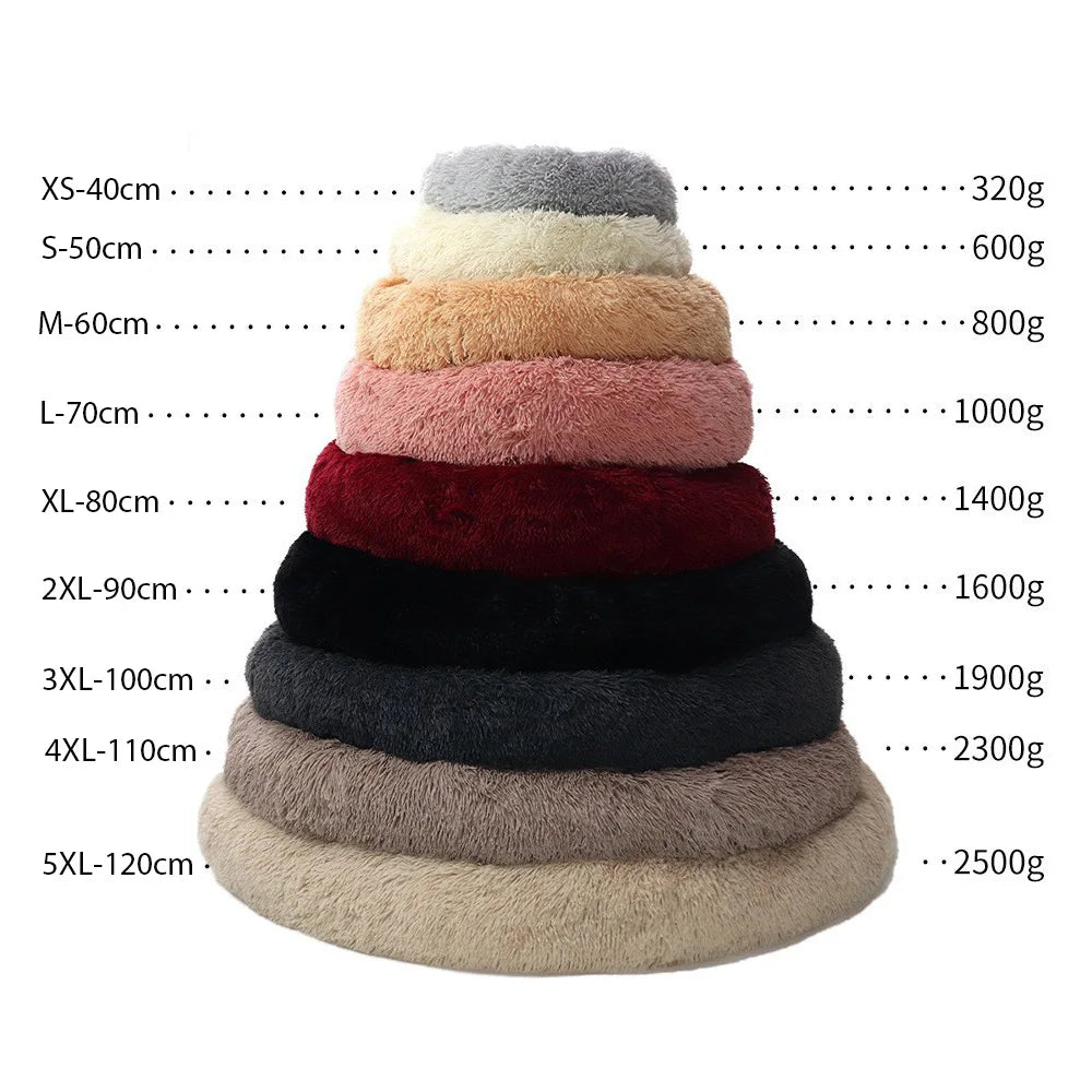 100CM Eco-Friendly Breathable Solid Plush Dog Bed with PP Cotton Material Round Design for Dogs