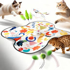 Interactive Cat Toy Automatic Cat Toys for Indoor Cats Hide Seek Cat Toy with Motion Activated Moving Feather USB Rechargeable