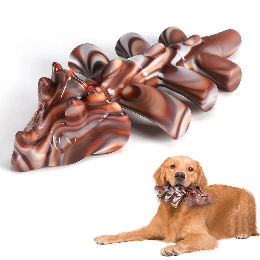 Durable Double Bone Dog Chew Toy Beef Flavor Christmas Deer Triceratops Interactive Nylon Chew Toy for Pups