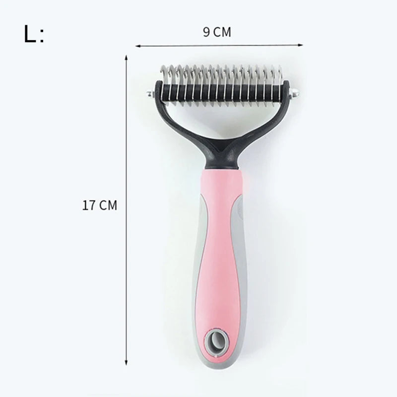 Pet Brush Fur Knot Cutter Dog Grooming Shedding Tools Pet Cat Hair Removal Comb Dog Brush Double Sided Pet Comb Dog Supplies