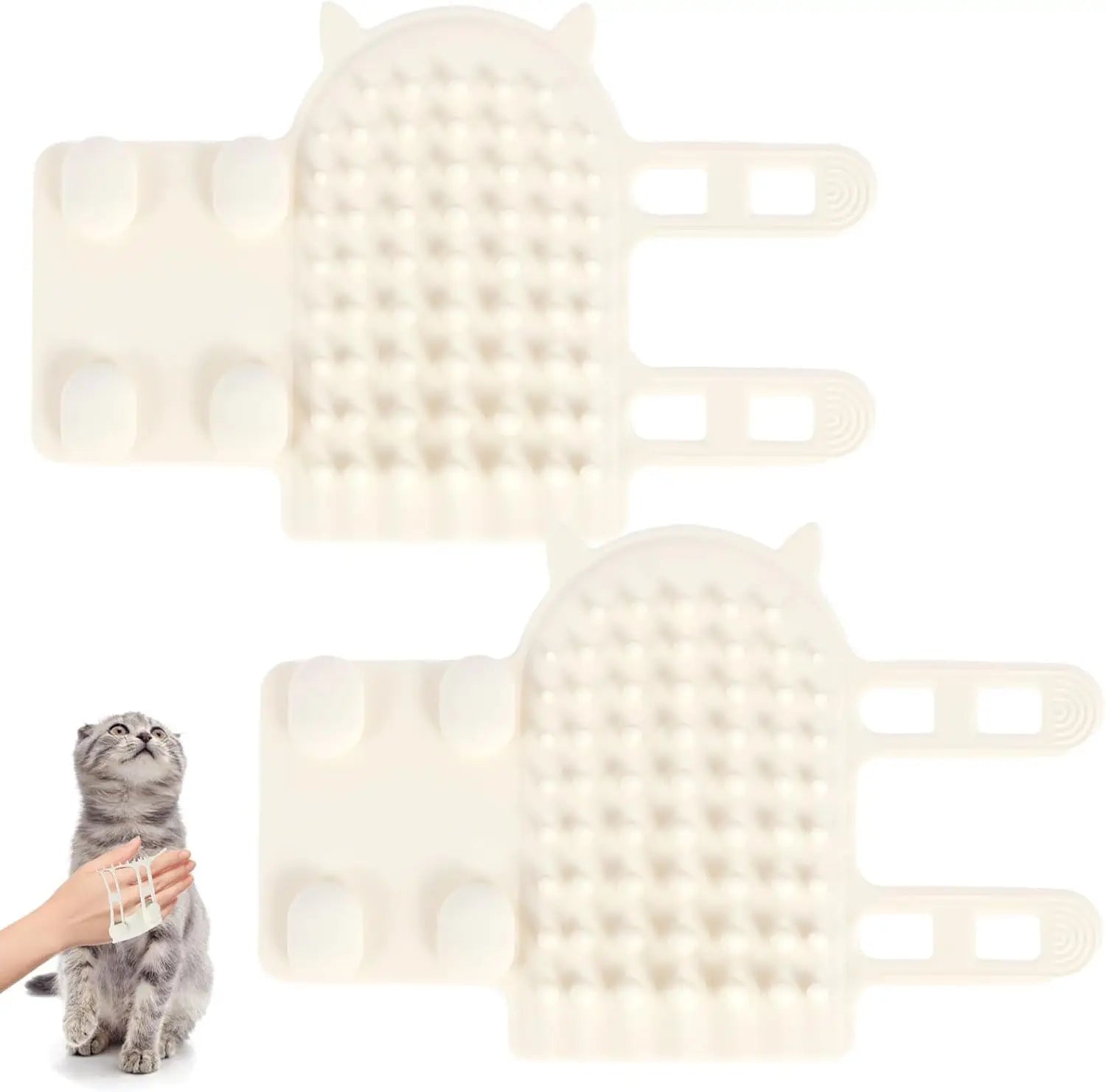 Portable and Foldable Cat Tickling Silicone Comb Pet Brush Adjustable Strap Flexible Pet Massage Brush for Dog and Cat