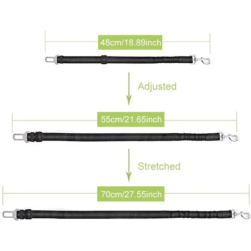 Adjustable Reflective Nylon Dog Car Seat Belt Durable Elastic Puppy Travel Safety Rope for Small Large Dog Belts Custom OEM ODM