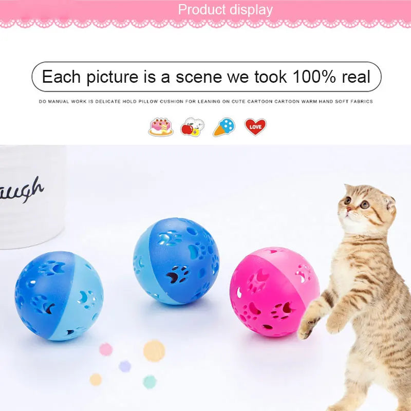 Funny Eco-Friendly 5cm Plastic Planet Ball Cat Toy Creative Color Interactive Kitten Training Chew Pet Supplies with Bell