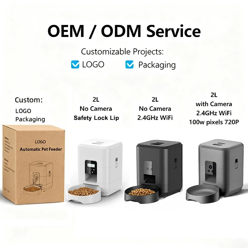 2L Smart Cat Feeder Automatic Dog Feeder Dog Dry Food Dispenser Timed Quantitative APP Control Automatic Cat Feeder Pet Dog Bowl