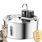 OEM 3.2L Wireless Pet Water Dispenser USB/Battery Stainless Steel Cat Water Fountain with Visible Window Remote Control