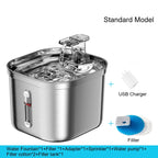 OEM 2.2L Stainless Steel Smart Cat Water Fountain Charge Automatic Circulation Luxurious Stylish Design LCD Display Eco-Friendly