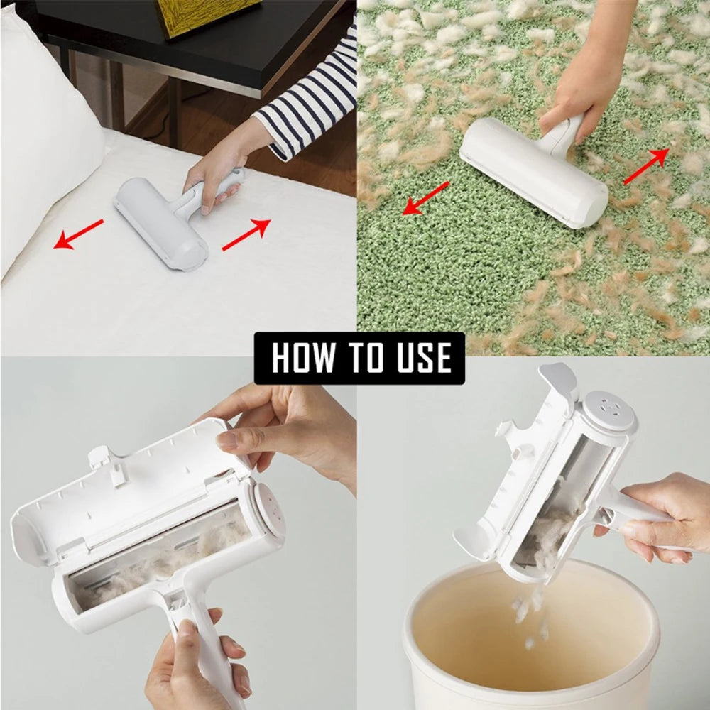 Pet Hair Remover Lint Dog Brush Cat Comb Self Cleaning Cat Furniture Sofa Pet Manufacturer Custom Logo Pet Lint Roller Cat Brush