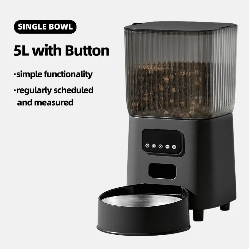 OEM 5L Smart Cat Feeder With Camera 5G Tuya APP Control Automatic Dog Feeding Machine Automatic Pet Feeder