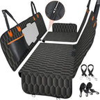 Detachable Dog Car Seat Cover Oxford Material Back Seat Extender with Mesh Window Storage Pocket Hammock Support up to 350lbs