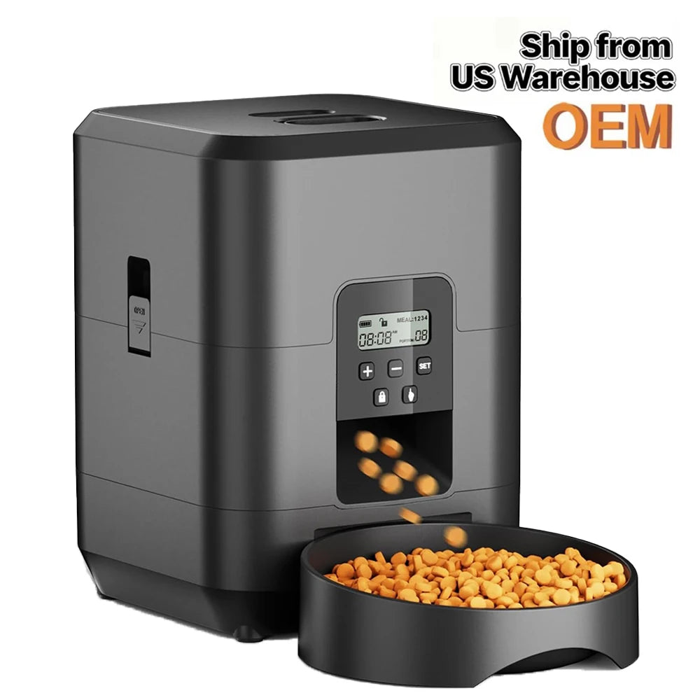 2L Automatic Cat Feeder Timed Cat Food Dispenser with 1-4 Meals Per Day for Cats and Small Dogs Auto Pet Feeder for Dry Food