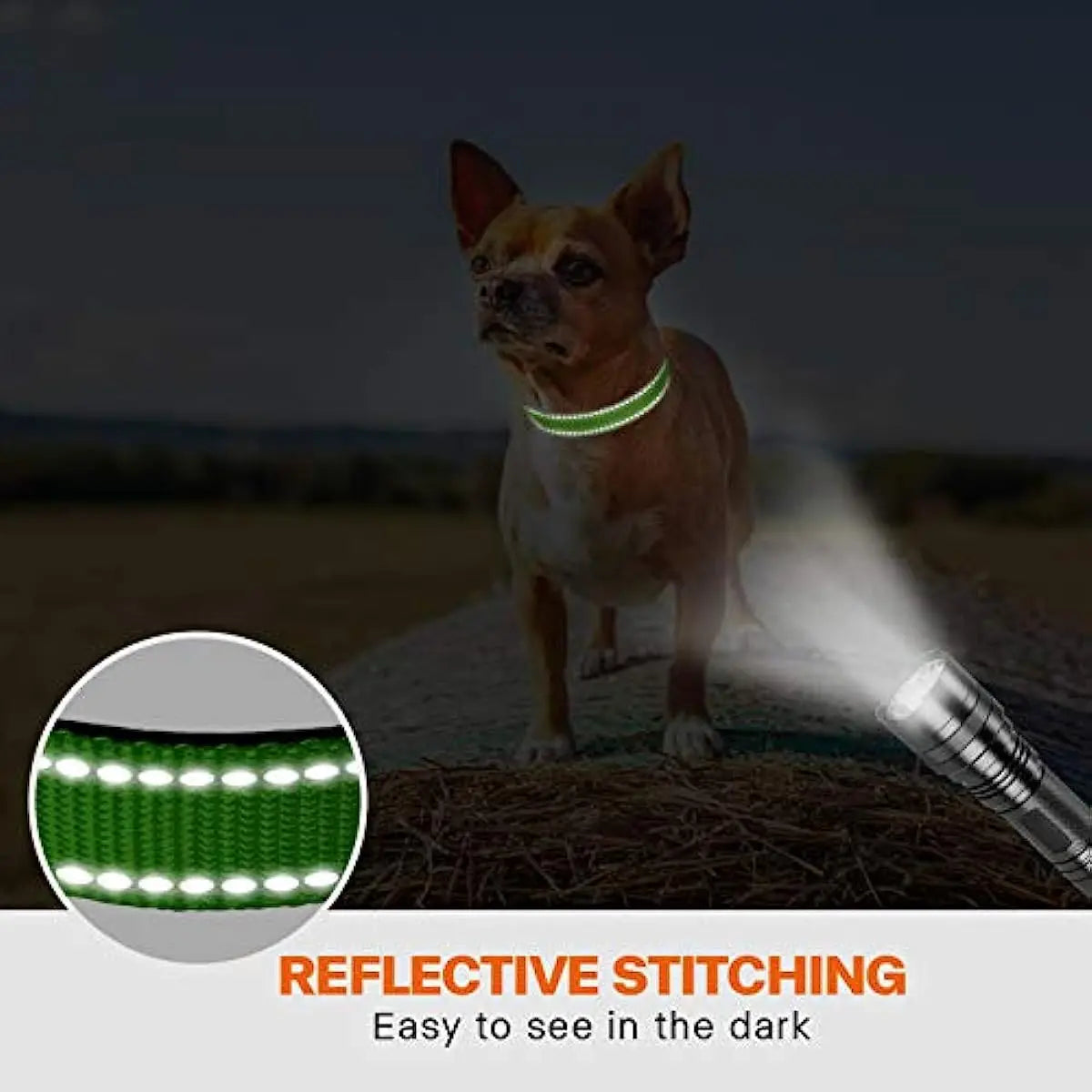 Reflective Personalized Dog Collar with Safety Locking Buckle Adjustable Nylon for Dogs-OEM Custom Logo