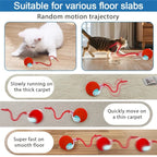 Electric Cat Toy Ball with Tail Rope 300mah USB Rechargeable Self-Moving Rolling Robot Mouse for Indoor Exercise for Kitten