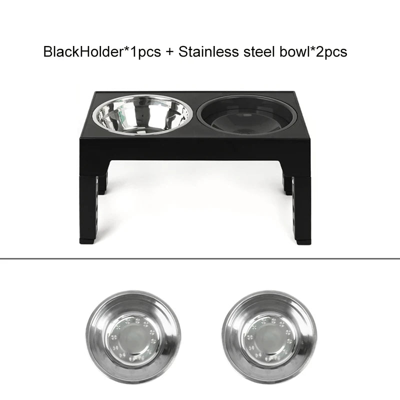 Elevated Dog Bowls with Slow Feeder Dog Bowl Stainless Steel Bowls Adjustable Pet Feeder Stand for Large Medium Dog Products