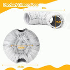 Plush Cat Bed with Tunnel for Indoor Multifunctional Cat Tunnel Bed with Fluffy Plush Donut Cat Tunnel