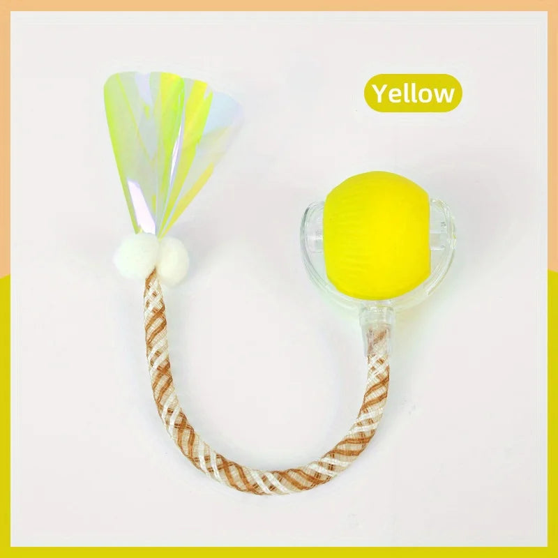 Interactive Cat Toy Ball with Replaceable Tail Automatic Moving Cat Toys Indoor Electric Interactive Rolling Ball for Dog Cat