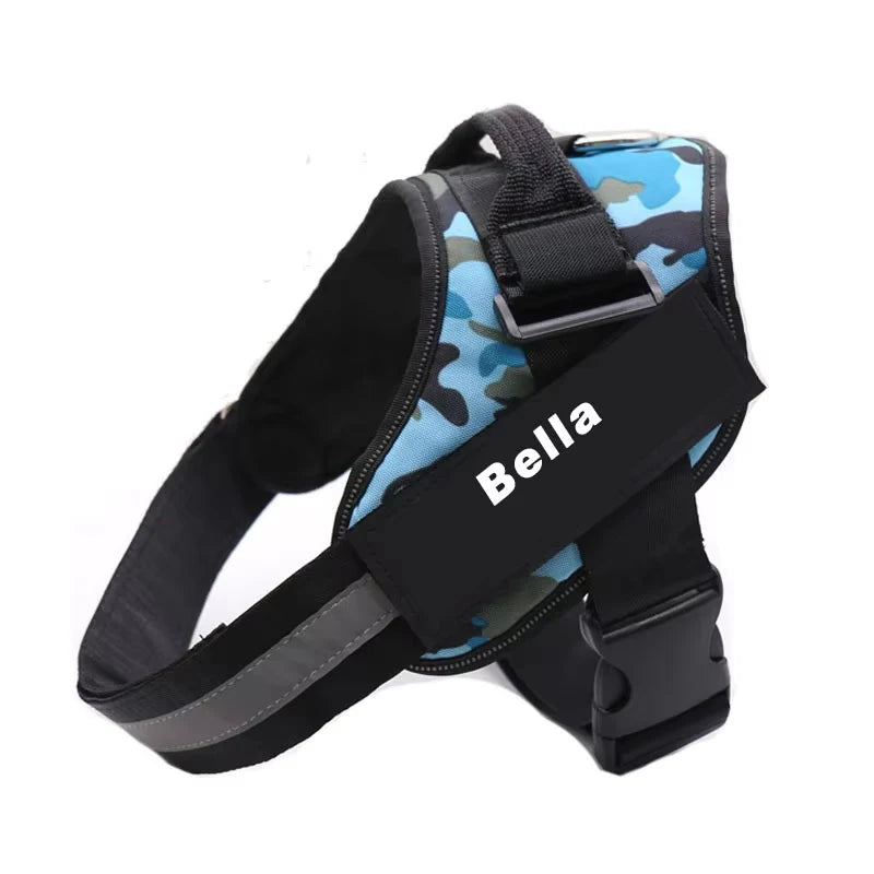 Custom Dog Harness Vest ID Patch Reflective Breathable Adjustable Pet Harness Designer Dog Harness Outdoor Dog Products