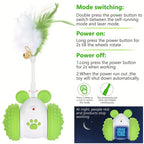 Automatic Cat Laser Toy with Feather Laser Pointer 2 in 1 Interactive Cat Toy with 2 Modes Long Lasting Battery Life USB C