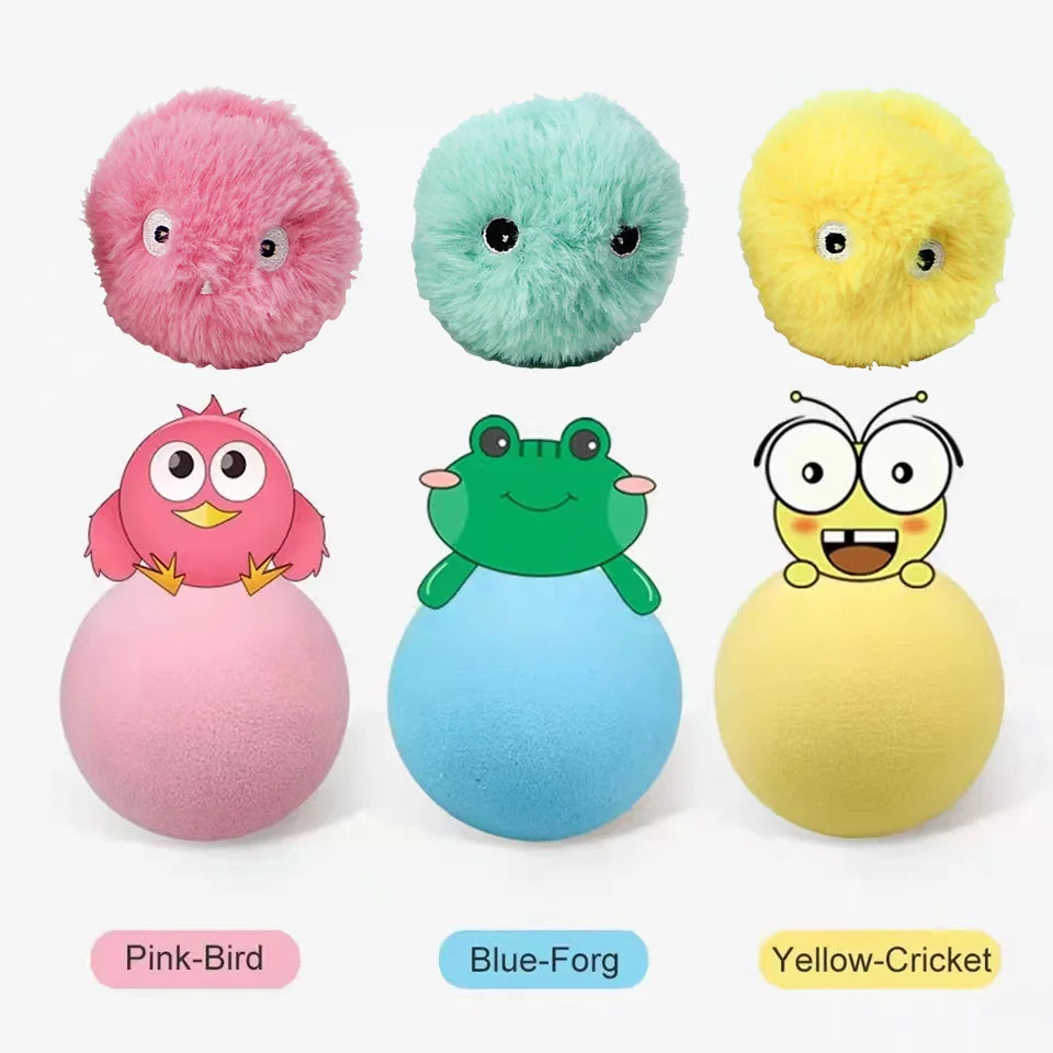 Interactive Cat Ball Smart Cat Toys Plush Electronic Pet Catnip Toy Training Kitten Touch Sounding Squeak Toy Ball Cat Supplies