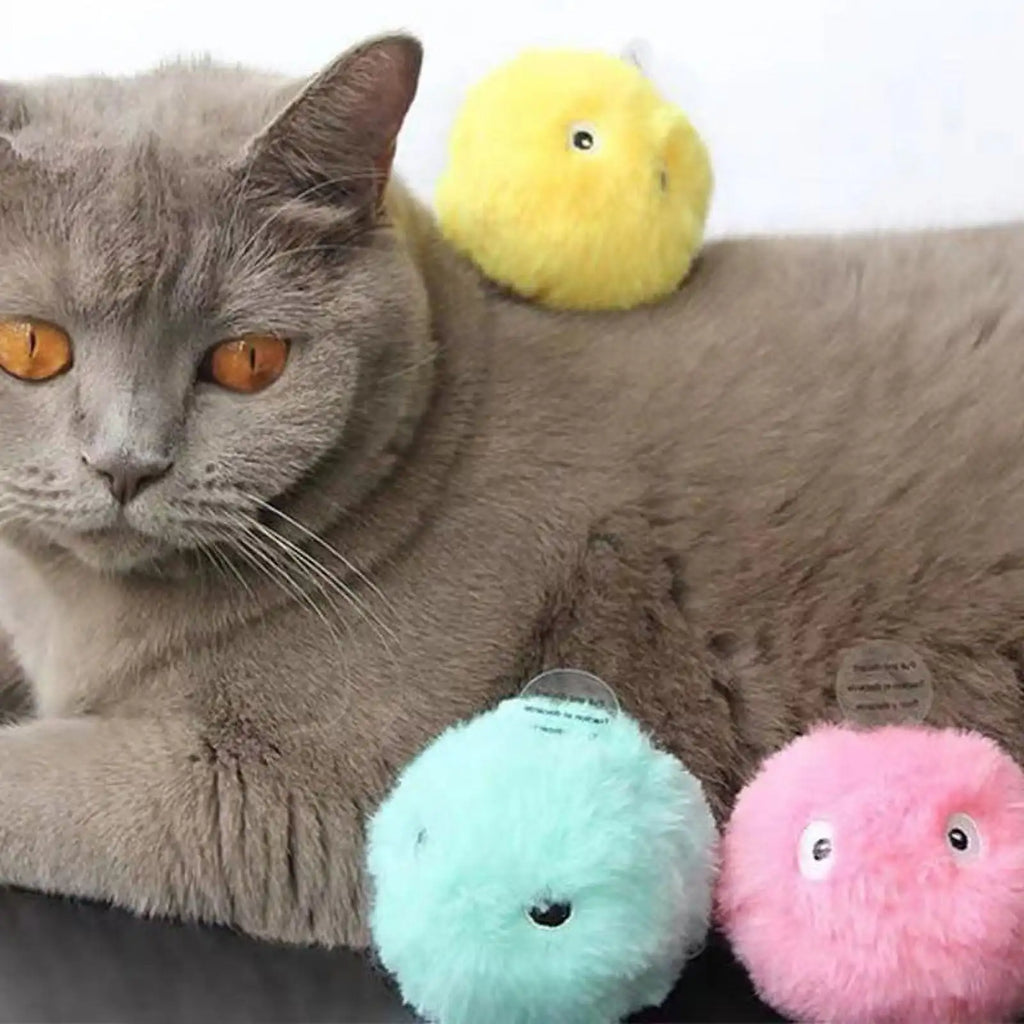 Interactive Ball Smart Cat Toys Plush Electric Catnip Training Toy Kitten Touch Sounding Pet Product Squeak Toy Ball