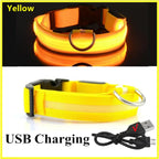 Nylon LED Pet Dog Collar Night Safety Flashing Glow in the Dark Dog Leash Dogs Luminous Collars Pet Supplies OEM Custom LOGO