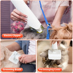 8-in-1 Professional Dog Grooming Vacuum Kit Portable Easy Use Strong Pet Hair Removal 6 Guide Combs Plastic Pet Grooming Tools