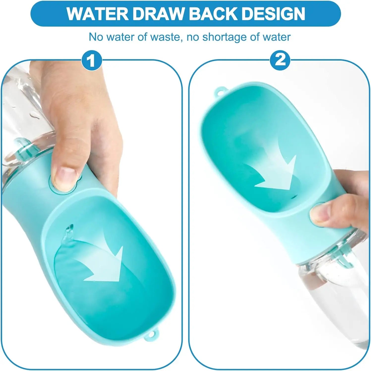 Dog Water Bottle Portable Travel Dog Water Dispenser with Food Container Puppy Drinking Bowl for Outdoor Dog Walking Hiking
