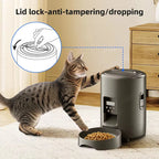 2L/67.63oz Smart Pet Feeder Auto Cat Food Dispenser Smart Dog Dry Food Bowl Button Control Pet Feeder for Cats
