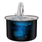2026 New OEM Automatic Cat Water Fountain USB Charging 2.2L Transparent Stainless Steel Pet Water Dispenser