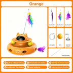 4 in 1 Interactive Cat Toys with USB Rechargeable Smart Cat Teaser Stick Feather Wand for Indoor Cat Toys Ball Pet Accessories