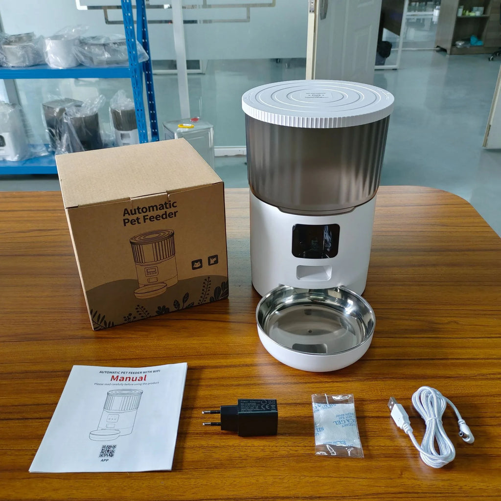 OEM 4L Automatic Cat Feeder APP Smart Pet Feeder Slow Pet Food Dispenser WIFI Time Seting Auto Pet Feeder Manufacturer