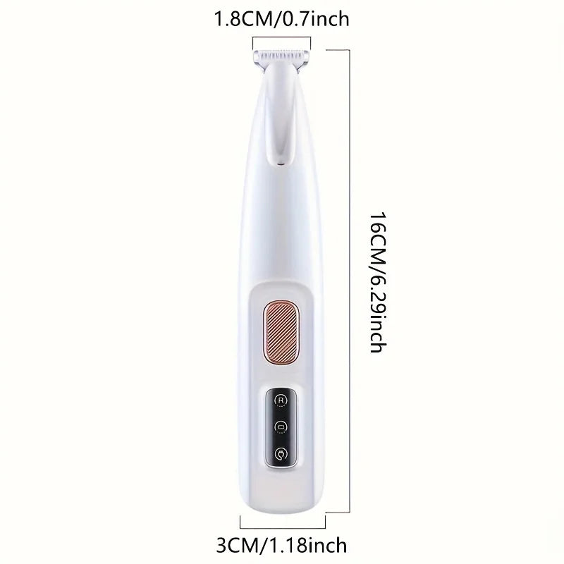 Pet Grooming Clippers Stainless Steel LED Assisted Lighting Safe Low Noise USB Rechargeable Battery Pet Beauty Electric Trimmer