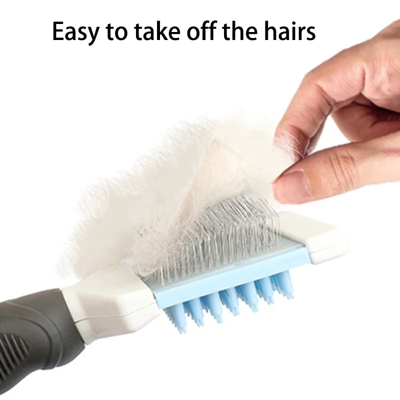 Double Sides Self Cleaning Dog Brush for Shedding Pet Grooming Comb Cat Brush Removes Loose Under Layers Knead Tangled Hair
