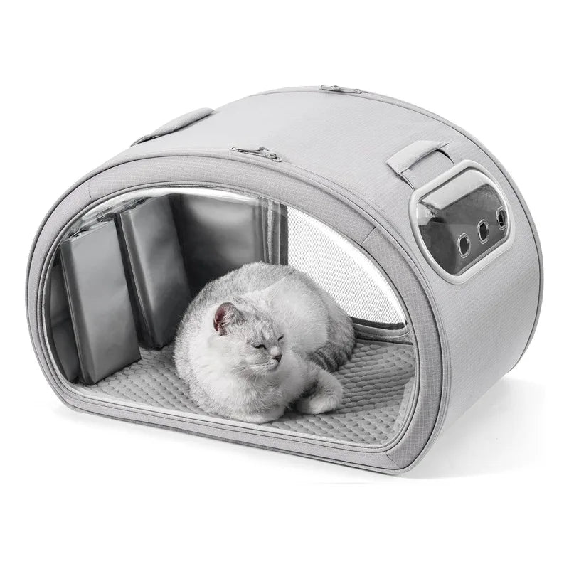 Custom Cat Carrier with Cooling Mat for Small Dogs Cats Outdoor Cat Bed with Insulation and 6 Ice Packs Cooling for Cat and Dog