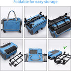 Portable Foldable Pet Carrier with Detachable Wheels Breathable Travel Rolling Dog Carrier for Small Medium Dogs Cats 33 Pounds