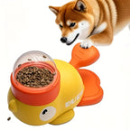 Interactive Toys Duck Shaped Cartoon Dog Food Dispenser Toy Manual Press Feeder for Small Medium Dogs Plastic Puzzle Toy for Dog