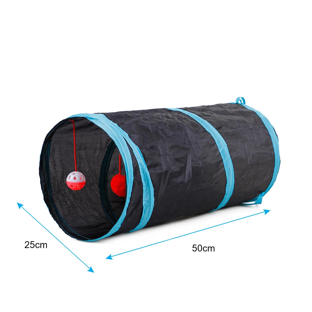 Interactive Eco-Friendly Cloth Cat Tunnel Toy 2/3/4/5 Tube Tunnels Extensible Collapsible Cat Play Tent Kitty Rabbit Small