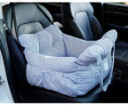 OEM Cozy Pet Adjustable Soft Warm Kennel Bed Portable Washable Dog Car Seat with Easy Installation Solid Pattern Travel Carrier