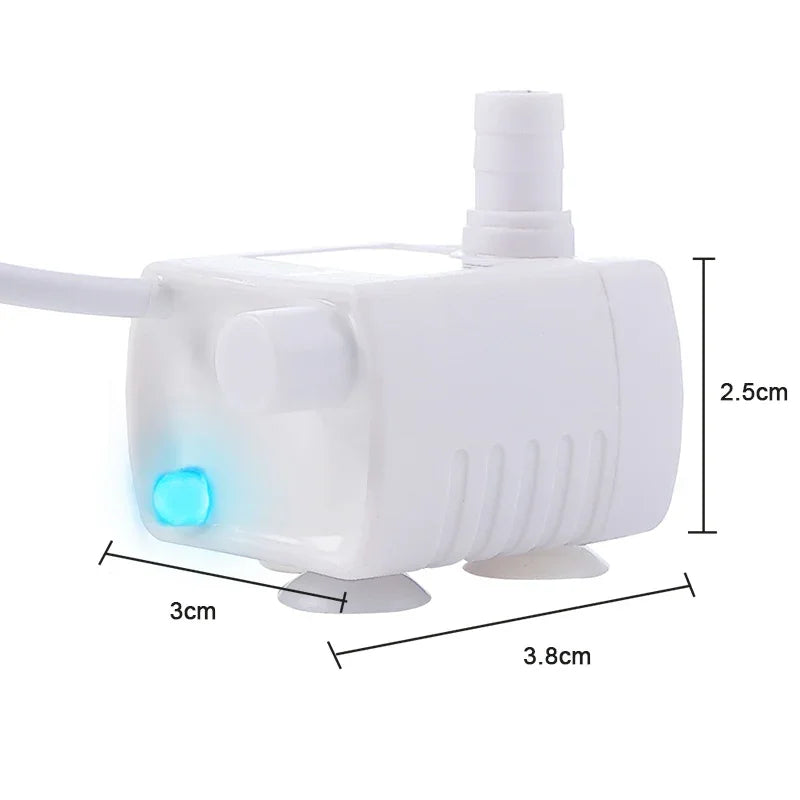 Water Pump LED Light Pet Cat Water Fountain Accessories Replacement Cats Water Dispenser Filter Element Anti-Dry Boil