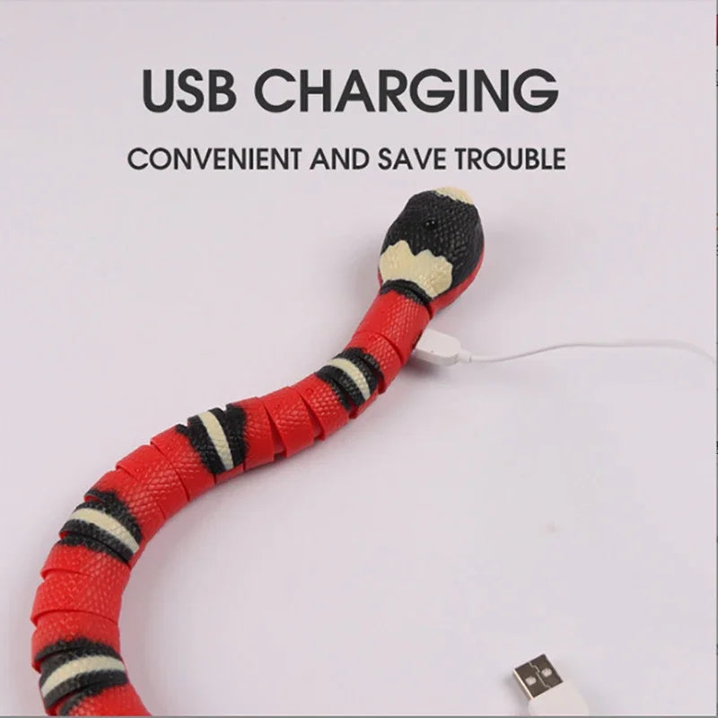 Automatic Cat Toys Interactive Smart Sensing Snake Tease Toys for Cats USB Charging Cat Accessories Game Play Toys