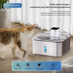 7L/236oz Wireless Cat Water Fountain Stainless Steel Quiet Dog Water Fountain with Motion Sensor Smart Multi-Pet Water Dispenser