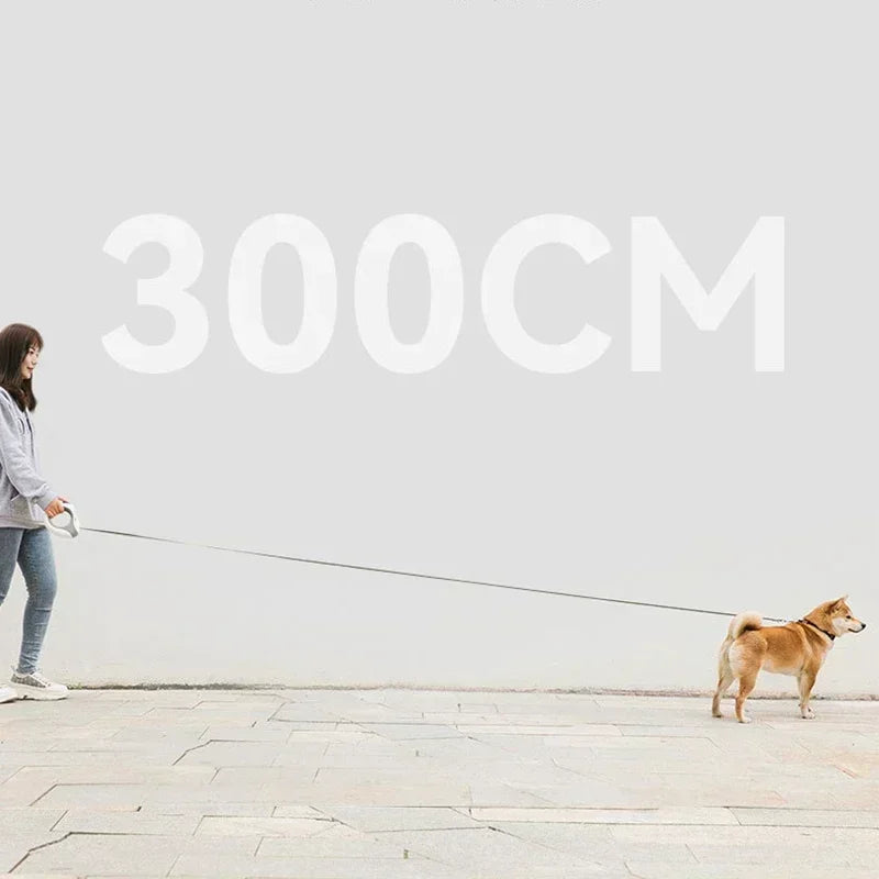 3m Luminous LED Dog Leash Automatic Retractable Nylon Pet Lead Extension Puppy Walking Running Lead Roulette for Dogs