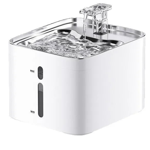 4.2L Stainless Steel Smart Pet Water Dispenser Charge Cat Dog Feeder Double Bowl Durable Automatic Quadrate Indoor Use Fountain