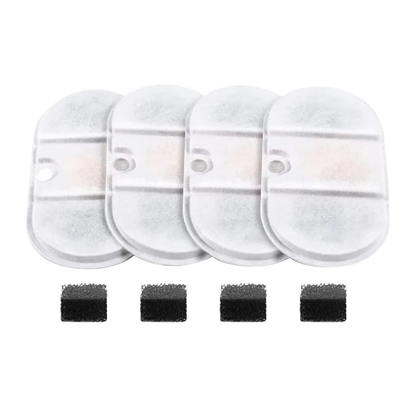 4 Pack Filter and Sponge Replace for 71oz/2.1L Ultra Quiet Pet Water Capsule Fountain 4 Filtration Systems for Pet Health