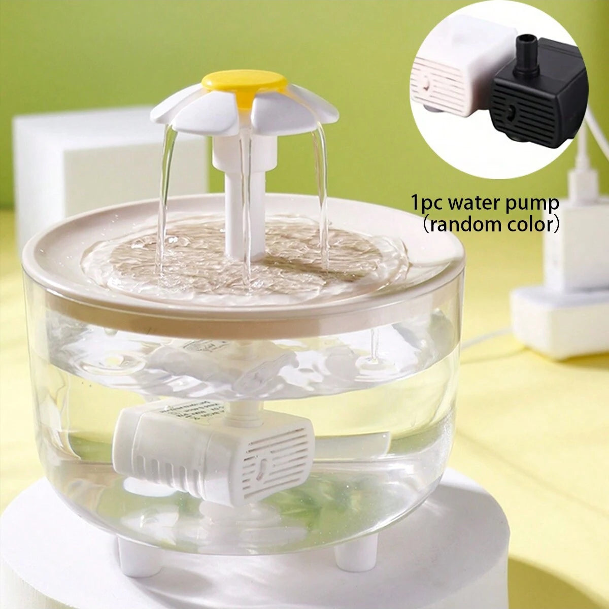 Constant Temperature Heating USB Wood Texture 1L Mini Cat Fountain Pet Water Dispenser With Automatic Circulating Filtration