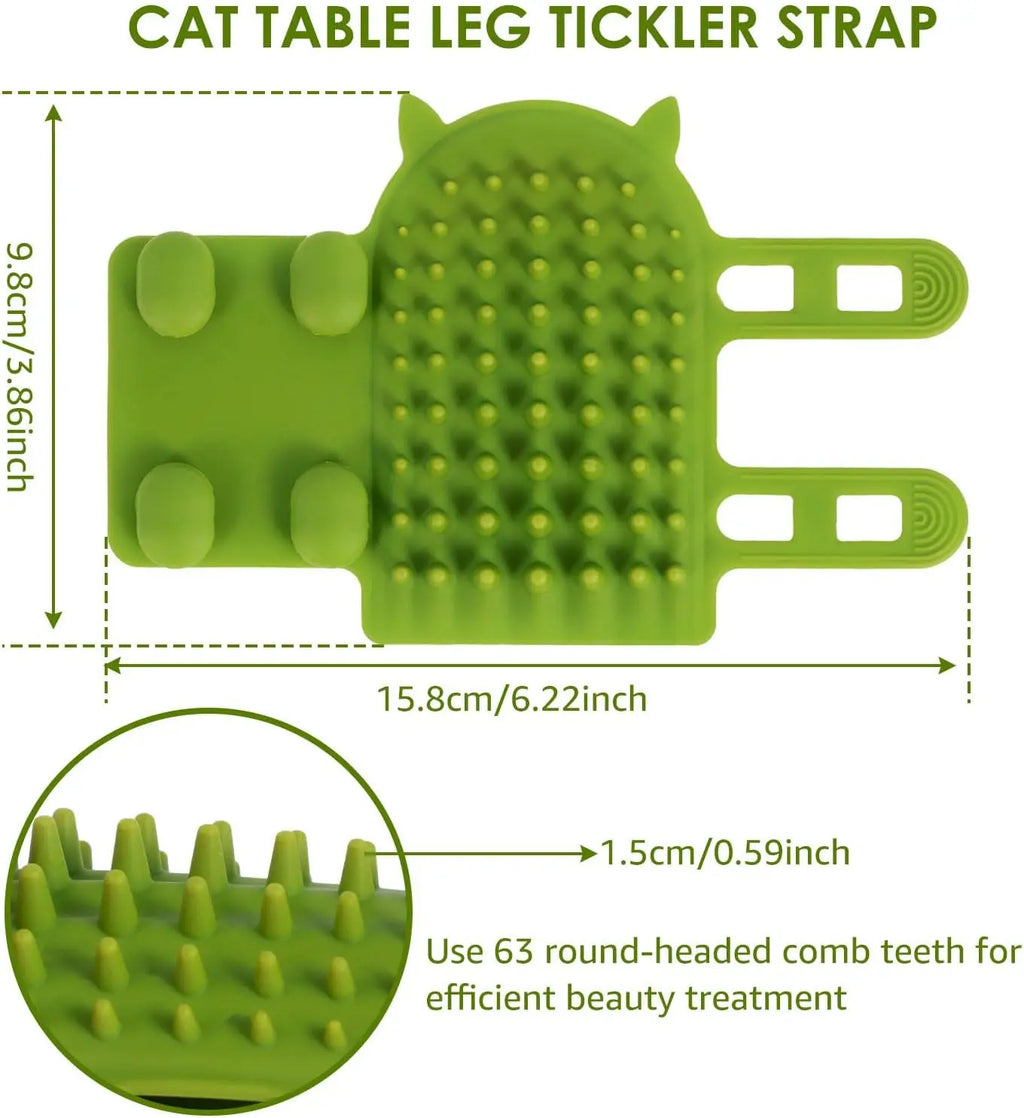 Portable and Foldable Cat Tickling Silicone Comb Pet Brush Adjustable Strap Flexible Pet Massage Brush for Dog and Cat