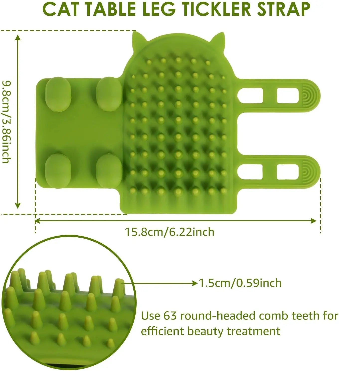 Portable and Foldable Cat Tickling Silicone Comb Pet Brush Adjustable Strap Flexible Pet Massage Brush for Dog and Cat