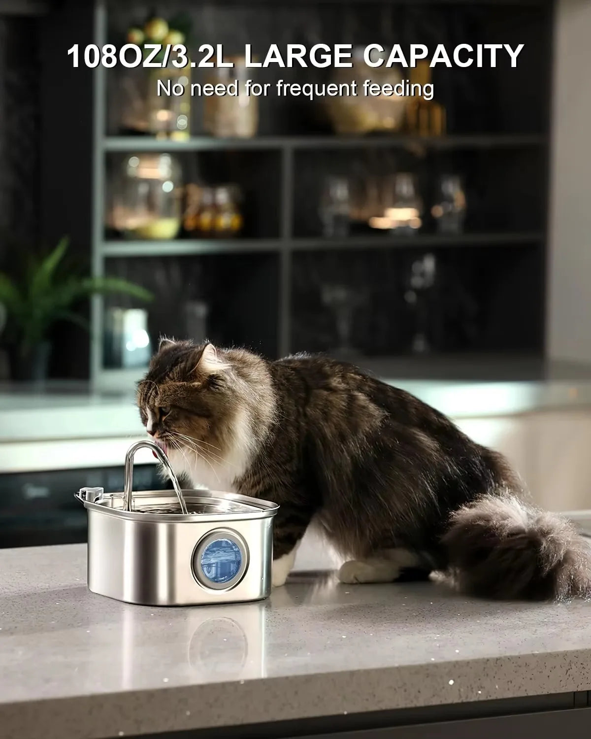 VOFORD OEM 3.2L Automatic Cat Water Fountain Pet Water Fountain Stainless Steel Pet Water Dispenser Cat Fountain Manufacturer