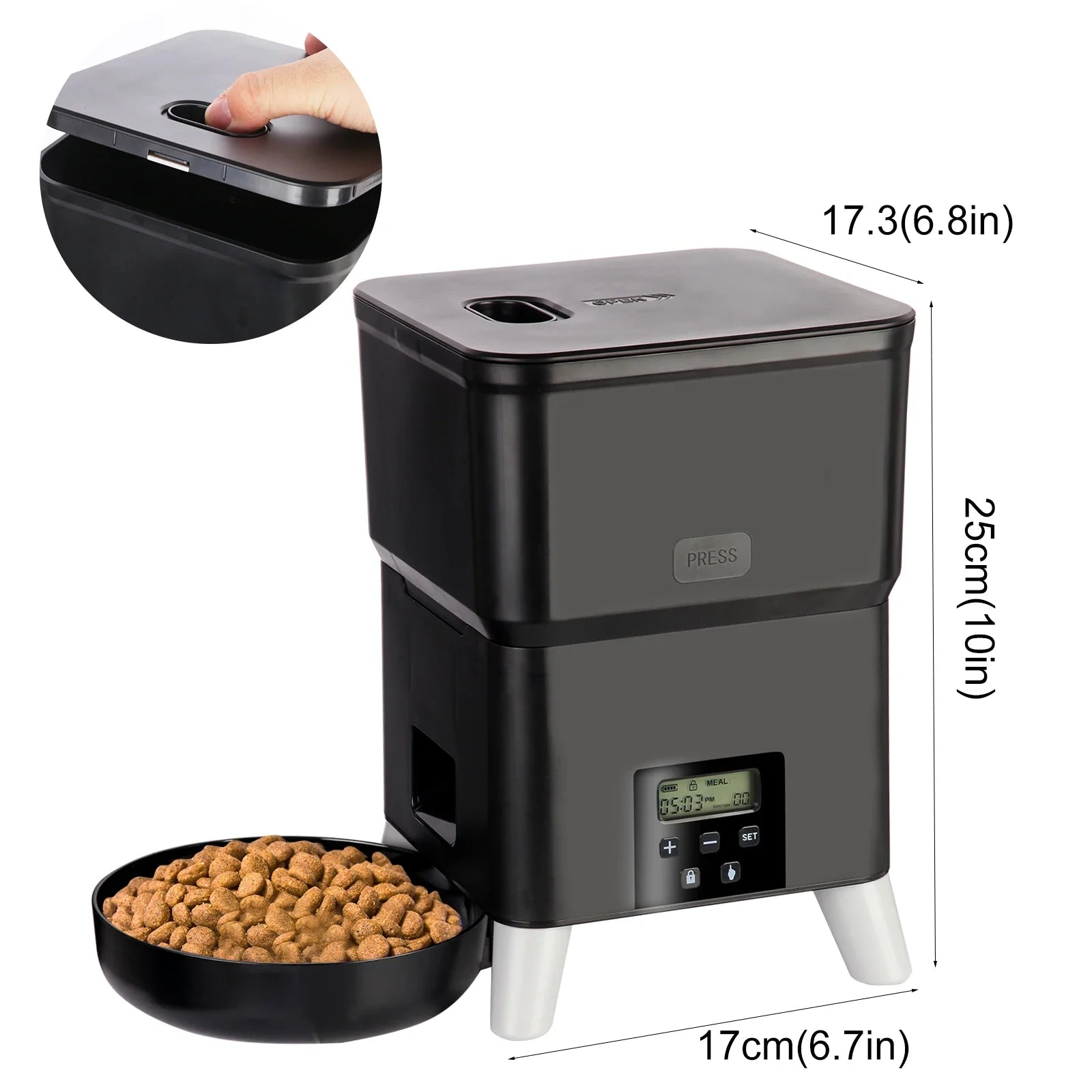 OEM 2L Eco-Friendly Plastic Luxurious Automatic Pet Feeder Smart Dog Cat Food Dispenser LCD Display Battery Powered Timed
