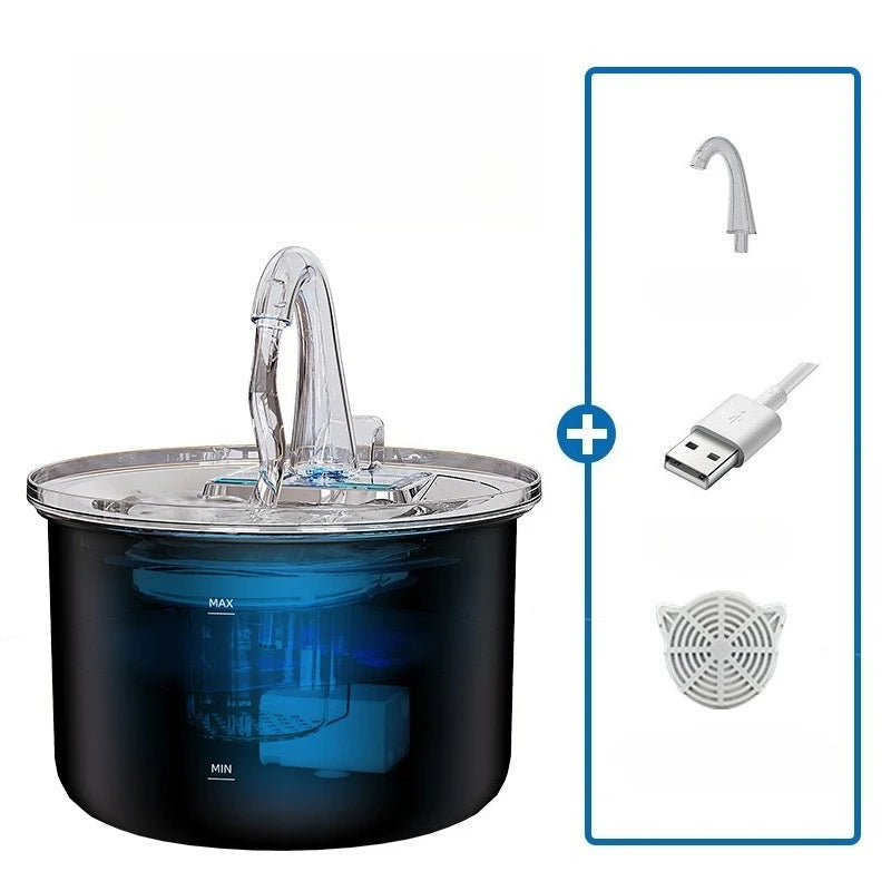 OEM 2.2L Durable Intelligent Sensor Smart Cat Water Dispenser Automatic Circulation Filtration Portable Stainless Steel Water